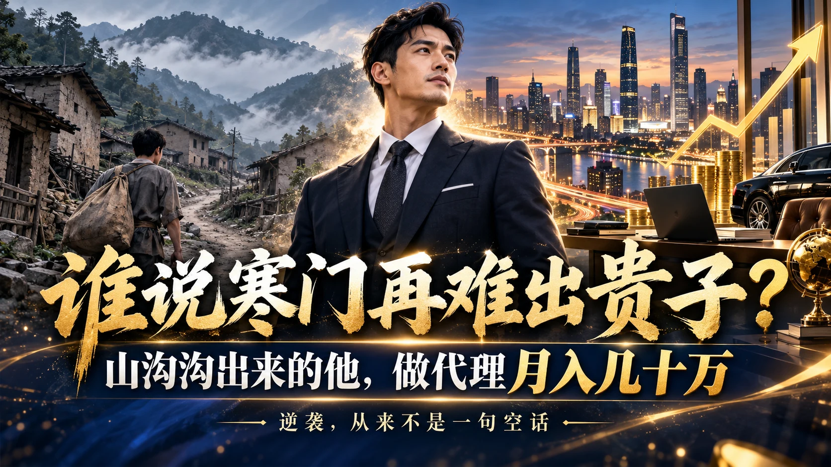 谁说寒门再难出贵子？山沟沟出来的他，做代理月入几十万